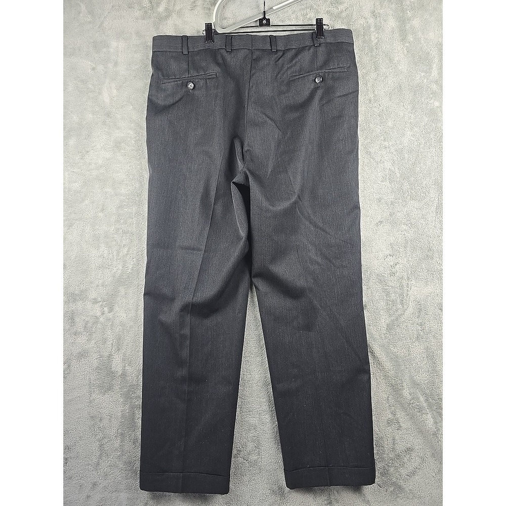 Brooks Brothers Dress Pants Mens 36x30 Dark Gray Wool Pleated Cuffed Canada - Picture 2 of 7